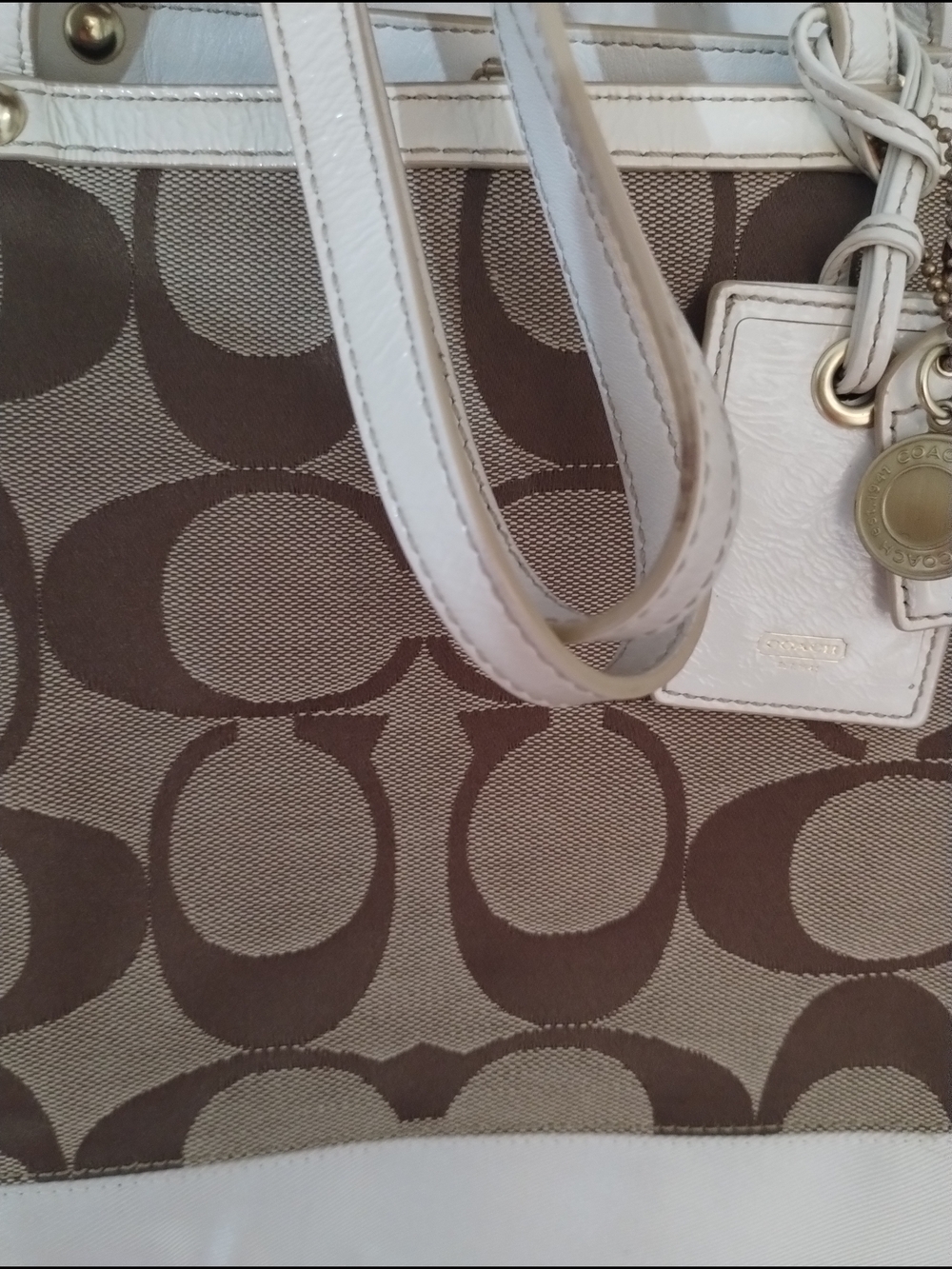Coach Special Edition Signature Canvas Tote in Brown and Cream - Picture 6 of 9